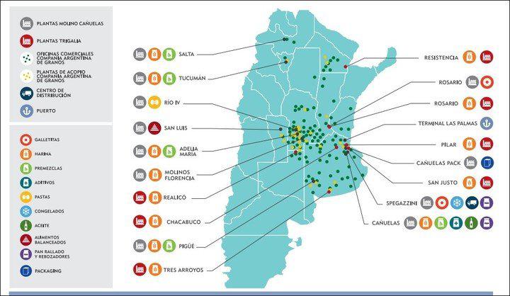 Plantas Molinos Cañuelas en Argentina