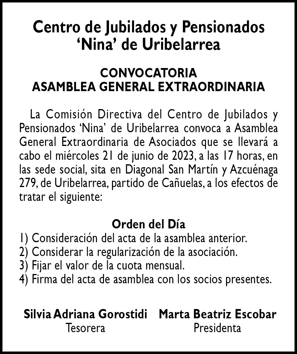 Centro de Jubilados NINA 10x2