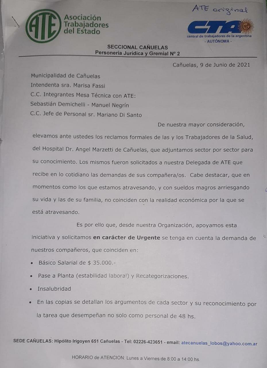 reclamos de ATE