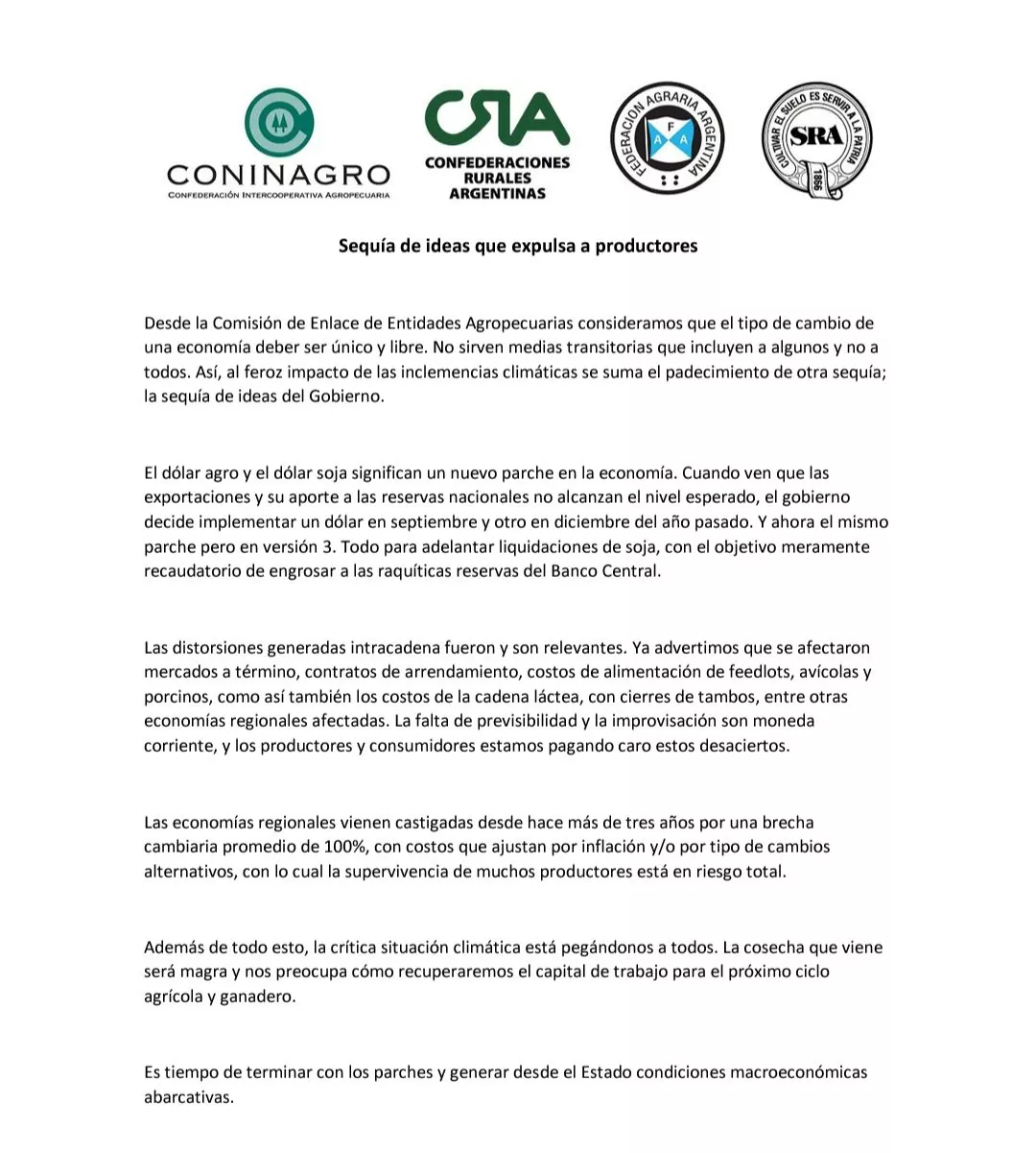 Comunicado Mesa de Enlace Página 7