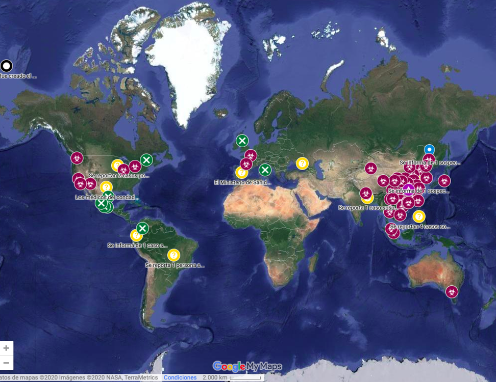 Google creo un mapa en tiempo rela sobre el Coronavirus