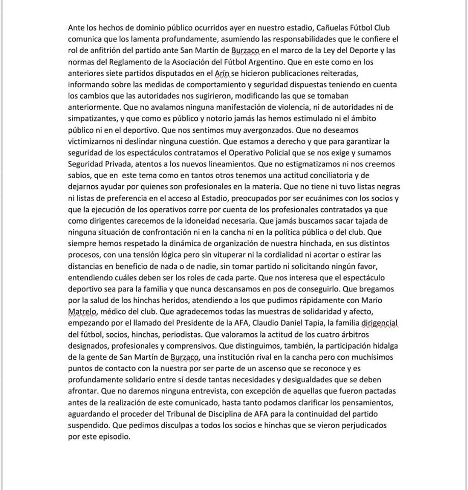 Comunicado del CFC