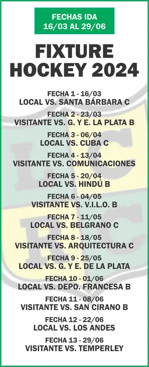 Las Cañas rugby fixture 2024