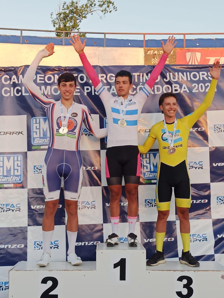 ciclismo octavio salmon camp arg junior de pista cordoba 2021 podio