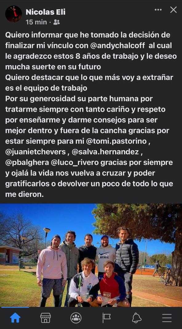 tenis publicacion de eli en redes sociales