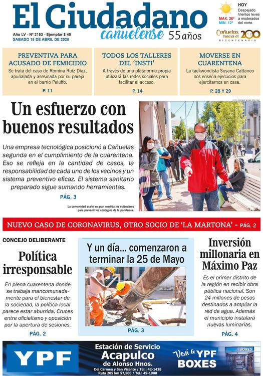 El Ciudadano Página 01 TAPA -color-