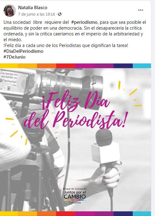 saludo natalia blasco periodista